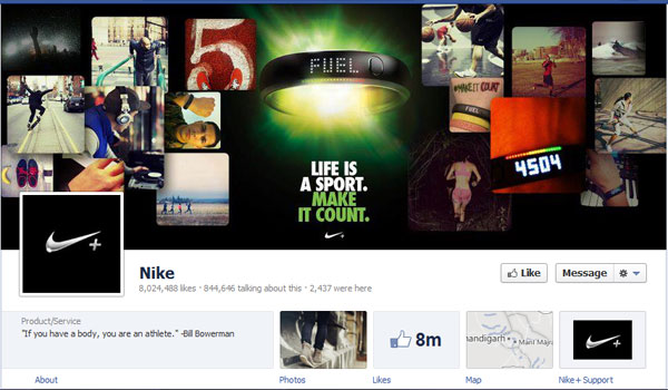Facebook Timeline Page for Brands - Nike