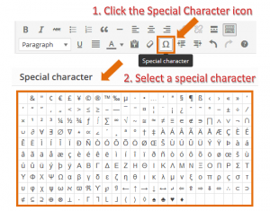 Special Character tool