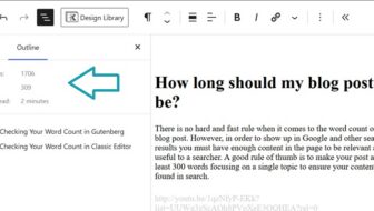 WordPress blog outline word count
