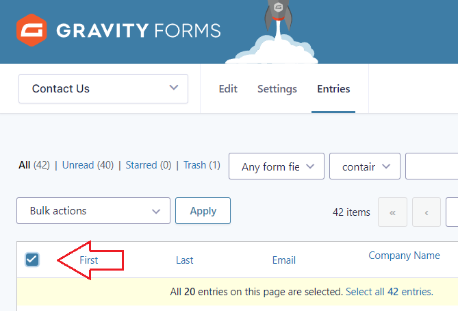 Gravity Forms - Bulk Select