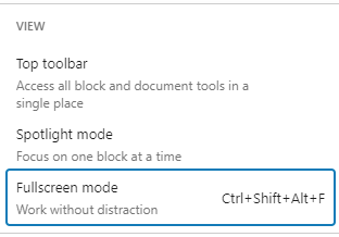 Fullscreen Mode