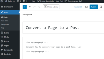 Convert a page to a post
