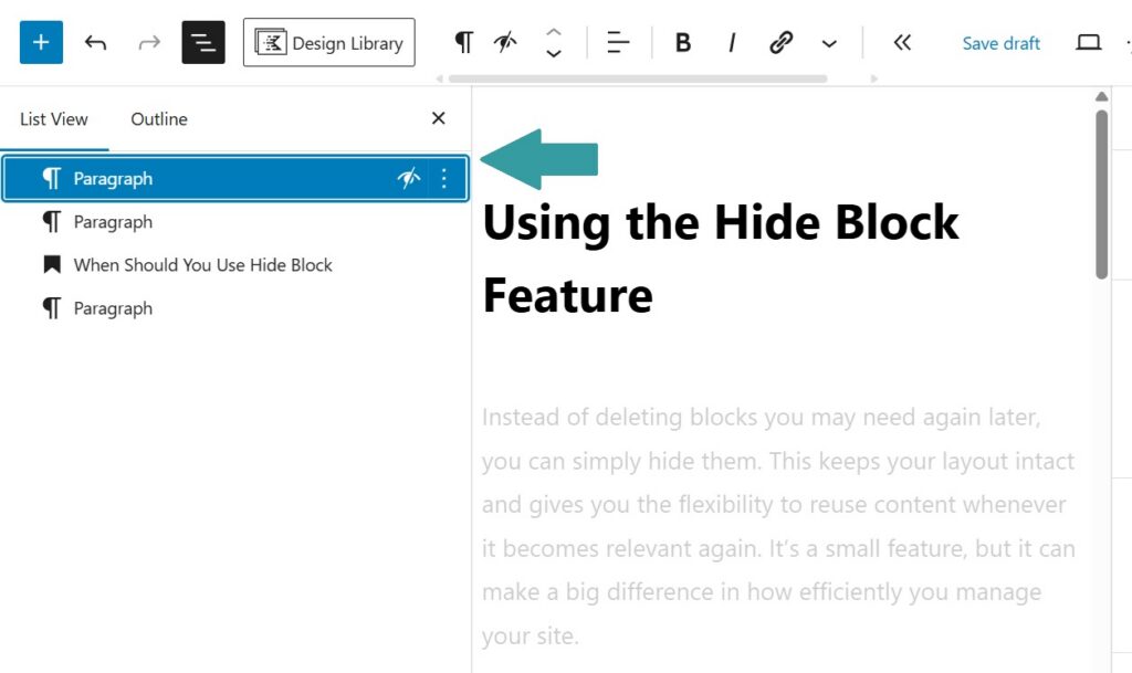 Unhide block feature 